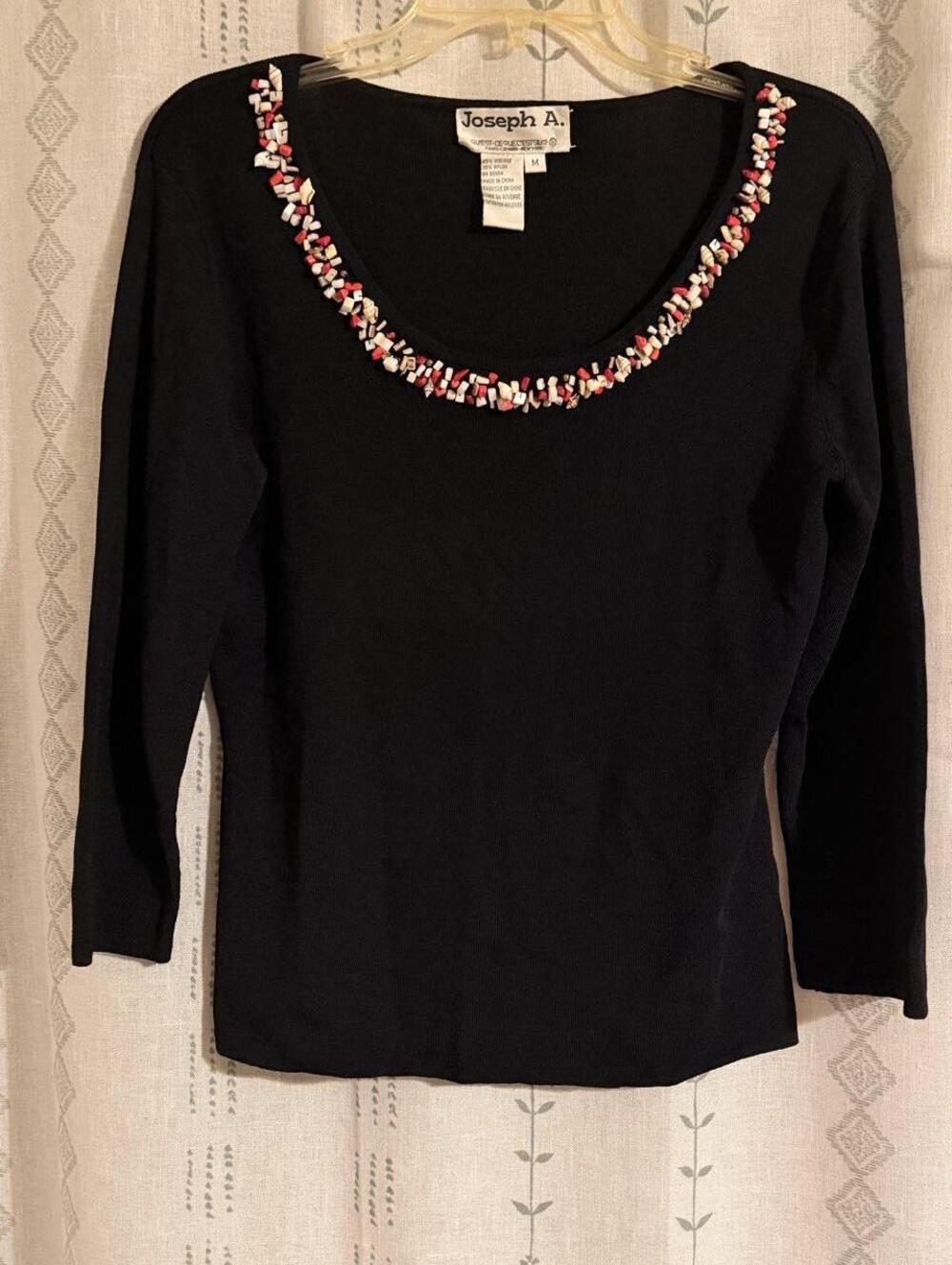Y2K Joseph A. Coastal Fall Beaded Shell Scoop Neckline, Beachcore Seashell Top